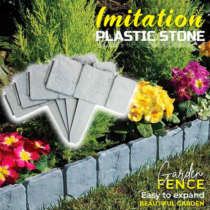 ⏰🌿🏡 PROMO LIMITÉE -50% ! Clôture de Jardin en Pierre Reconstituée – Imitation Pierre, ABS Résistant aux Intempéries, Installation Facile (10/20/40 Pièces)