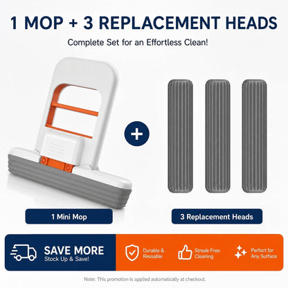 🧹50% OFF⚡50K+ SOLD💕Mini Portable Self-Squeezing Mop✨Hands-Free Compact Cleaning Mop