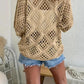 ⏳Time-Limited Special⏰Women's Boho Crochet Tops V Neck Hollow Out Knit Shirts