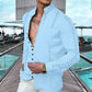 Chemise de plage d'été en lin à boutons pour homme