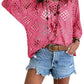 ⏳Time-Limited Special⏰Women's Boho Crochet Tops V Neck Hollow Out Knit Shirts
