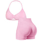 🥳SOLDES 2026🥳Ensemble pour femme : haut dos nu et short taille haute