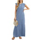 👗50% DE RÉDUCTION ! ✨ Robe longue ample avec fente – Sans plis, Tissu fluide & Silhouette élégante 💃