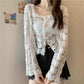 🌷Offre à durée limitée : 50 % de réduction💞Cardigan en dentelle au crochet à boutons