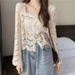 🌷Offre à durée limitée : 50 % de réduction💞Cardigan en dentelle au crochet à boutons