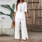 👚 50% DE RÉDUCTION! 🌸 Ensemble Deux Pièces pour Femme – Top avec Ourlet Asymétrique & Pantalon à Jambes Larges, Look Moderne & Confortable 💃