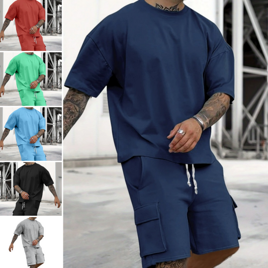 Ensemble t-shirt à manches courtes et short décontracté pour homme
