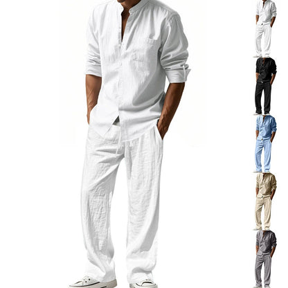 👕 50 % de Réduction 🌬️ Ensemble chemise et pantalon respirant pour hommes – Léger, aéré & parfait pour les journées chaudes – élégant & confortable 👖