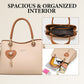 👜 LIMITED-TIME 50% OFF! ✨ Elegant Women's Tote Bag with Shining Heart Charm – Soft Synthetic Leather, Adjustable Strap 💖