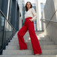 👖🌸💕 PROMO -50% ! Pantalon Femme Taille Haute à Jambes Larges – Tissu Fluide, Couleur Unie & Élégant (7 Couleurs, S-XL)
