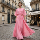 ✨ Ensemble élégant : haut à manches cape fluides & pantalon cache-cœur tendance