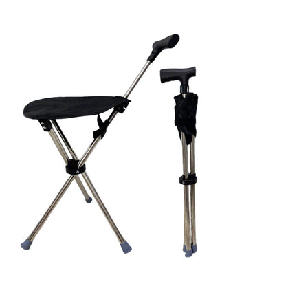 Canne pliable 2-en-1 avec siège