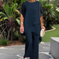 💎 60% DE RÉDUCTION ! 💎 Deux-pièces Femme – Top Asymétrique Élégant & Pantalon à Jambes Larges, Tissu Doux et Respirant pour Printemps & Vacances 🌸👗
