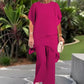 💎 60% DE RÉDUCTION ! 💎 Deux-pièces Femme – Top Asymétrique Élégant & Pantalon à Jambes Larges, Tissu Doux et Respirant pour Printemps & Vacances 🌸👗