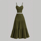 ⏳Time-Limited Special⏰High Waist A-Line Skirt and Cami Top Set – Tiered Skirt, Crinkle Fabric, Boho-Chic ✨