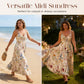 💐50% DE RÉDUCTION ! Robe Midi à Bretelles Fines – Chic en Ville comme à la Plage 🏖️✨【Prix Doux】