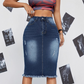 👗 50% DE RÉDUCTION! ✨ Jupe en Jean Taille Haute – Ourlet Effiloché, Coupe A-Line & Denim Stretch, Un Indispensable Vintage Pour Un Style Tendance 🌸