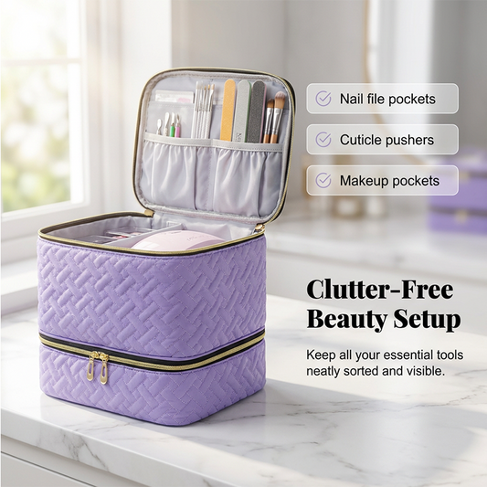 🔥50 % DE RÉDUCTION🔥 Trousse à maquillage double épaisseur grande capacité