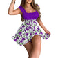 📢📢50 % DE RÉDUCTION !!!⏰Mini-robe d'été à imprimé floral et taille smockée