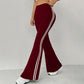 📢📢50 % de réduction !! ⏰Pantalon évasé à taille haute et bandes latérales