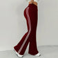 📢📢50 % de réduction !! ⏰Pantalon évasé à taille haute et bandes latérales