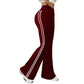 📢📢50 % de réduction !! ⏰Pantalon évasé à taille haute et bandes latérales