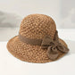 👒🌞 PROMO -50% ! Chapeau de Soleil Tressé avec Nœud – Large Bord, Ajustable & Pliable pour Voyage (Kaki/Beige)