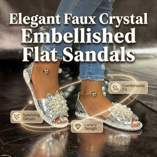✨🔥Damen Sandalen mit Perlenblüten – Flach, Elegant und Vielseitig für den Sommer