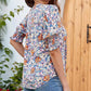 🌺Chemisier floral à manches bâclées à col en V pour femmes