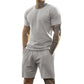 👕 50% DE RÉDUCTION 🩳 Ensemble 2 pièces pour homme : T-shirt & short de sport – Tissu respirant, léger & évacuant l’humidité – parfait pour la course, la salle ou les journées chaudes 💪