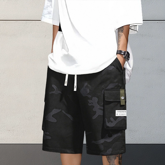 🩳🍂✨ PROMO -50% ! Shorts Cargo Camouflage – 6 Poches Pratiques, Cordon de Taille & Coupe Détendue (4 Couleurs, XS-3XL)