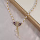 💐🎁💖 OFFRE EXCEPTIONNELLE -50% ! Collier Violet à Deux Cygnes en Cœur – Idée Cadeau Romantique pour Elle (Longueur Réglable 41-50 cm)