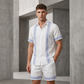 ✨🔥Ensemble haut et short pour homme avec imprimé floral et manches courtes