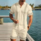 ✨🔥Ensemble haut et short pour homme avec imprimé floral et manches courtes