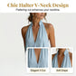 ❤️👗 PROMO LIMITÉE 50% ! Robe Longue d'Été Femme Bretelles Nuque – Col V Profond, Poche, 4 Couleurs, 5 Tailles, Tissu Léger & Respirant 🏖️