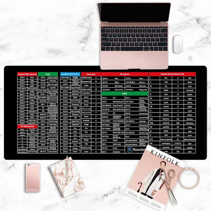 🖱️✨Pavé de clavier antidérapant Quick Key Super Large - avec motifs de raccourcis pour les logiciels de bureautique