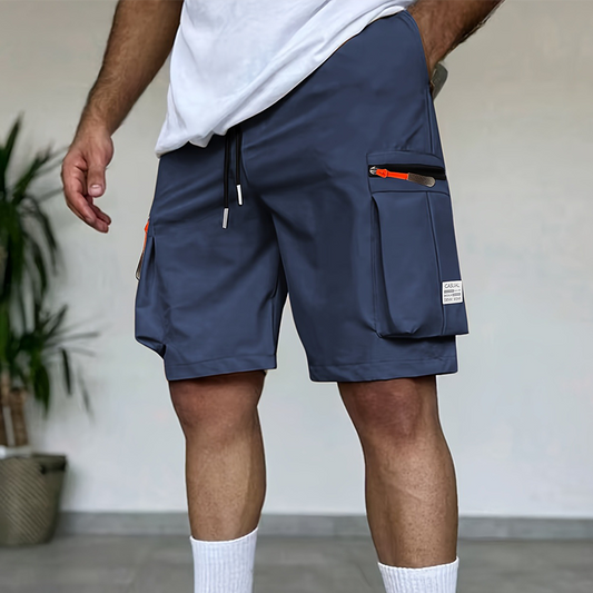 🩳 50% DE RÉDUCTION! 🏕️ Short Cargo Homme Multi-Poches – Tissu Résistant, Ceinture Élastique & Idéal Pour La Randonnée, Les Voyages & Les Loisirs 🎒