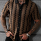 👔 PROMO LIMITÉE 50% DE RÉDUCTION ! ✨ Chemise Homme Rétro Motif Géométrique Tricoté – Respirant, Col Contrasté 🍂
