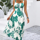 🌺 PROMO LIMITÉE 52% DE RÉDUCTION ! 👗 Robe Imprimée à Bretelles Fines – Dos Froncé, Coupe Trapèze, Légère 🦋