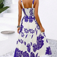 🌺 PROMO LIMITÉE 52% DE RÉDUCTION ! 👗 Robe Imprimée à Bretelles Fines – Dos Froncé, Coupe Trapèze, Légère 🦋