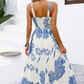 🌺 PROMO LIMITÉE 52% DE RÉDUCTION ! 👗 Robe Imprimée à Bretelles Fines – Dos Froncé, Coupe Trapèze, Légère 🦋