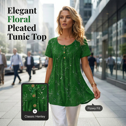 ✨🌸Top fleuri à plis – ample, confortable et élégant