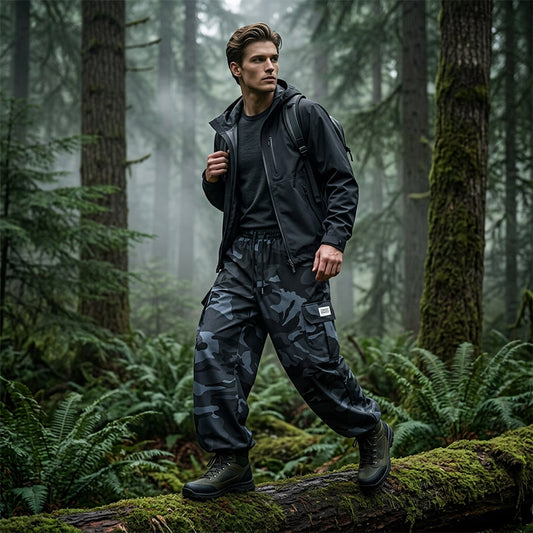Pantalon décontracté camouflage pour homme avec cordon de serrage