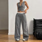 Débardeur à rayures et pantalon large pour femme