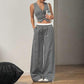 Débardeur à rayures et pantalon large pour femme
