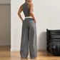 Débardeur à rayures et pantalon large pour femme