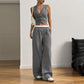 Débardeur à rayures et pantalon large pour femme