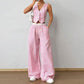 Débardeur à rayures et pantalon large pour femme