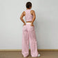 Débardeur à rayures et pantalon large pour femme