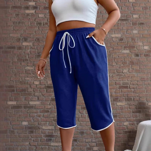 👖 50 % DE RÉDUCTION ⏰ Pantalon capri à cordon de serrage pour femme, avec poches – Confortable, léger & pratique pour le quotidien 🌸